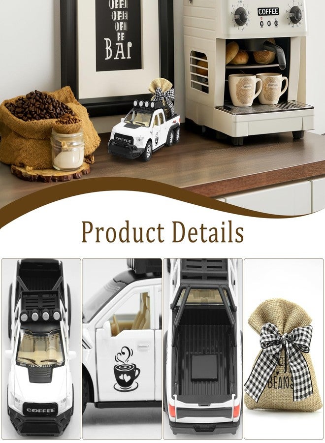 ديكورات ركن القهوة: ديكور ركن قهوة ريفي - ديكور شاحنة معدنية بيضاء كبيرة | إكسسوارات ركن القهوة، ديكورات أسطح العمل، ديكورات صواني متعددة الطبقات، ديكورات ركن القهوة، وديكورات شاحنات عتيقة - Image 5